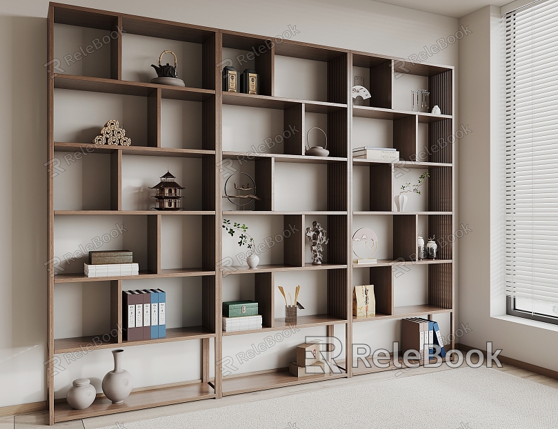 New Chinese Bookshelf Storage Rack model