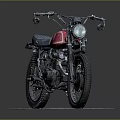 Vintage Motorcycle With Red Tank Black Seat And Classic Design Showcase