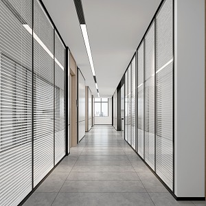 modern aisle office aisle 3d model