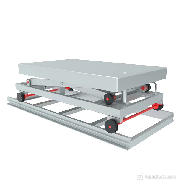 Hydraulic Scissor Lift Platform With Metal Frame And Mobile Wheels For Material Handling 3d model 