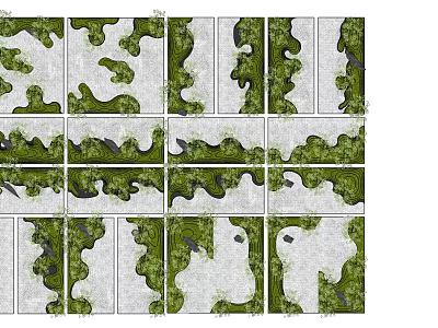 Diverse Small Garden Feature Designs Featuring Various Plant And Layout Arrangements 3d model