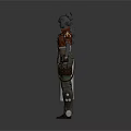 Futuristic Character Designs With White Gray Long Coat And Brown Green Utility Gear
