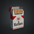 Open Marlboro Cigarette Pack With Cigarettes Inside And Brand Design