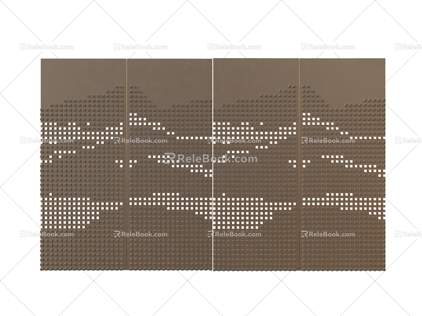 Modern punching plate punching wall surface 3d model