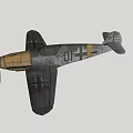 Vintage Fighter Aircraft With Propeller Cross Insignia And Yellow Gray Paint