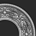 High-end PU lamp panel ceiling lamp panel ceiling modeling imitation gypsum round carved lamp holder French lamp panel imitation gypsum lamp panel European-style chandelier base disc vintage lamp holder 3d model