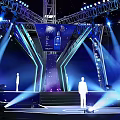 Illuminated Stage Design With Lighting Rigs And Truss Structure