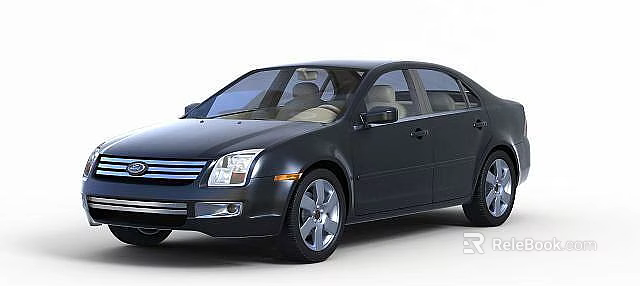 Technology Exhibition Hall Featuring Modern Black Ford Sedan With Aerodynamic Design 3d model 