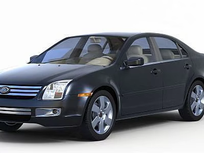 Technology Exhibition Hall Featuring Modern Black Ford Sedan With Aerodynamic Design 3d model