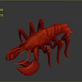 Realistic Red Lobster 3D Rendering On Dark Background With Detailed Features 3d model