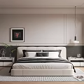 Modern Single Bed Interior With White Headboard Pillows Nightstands And Area Rug