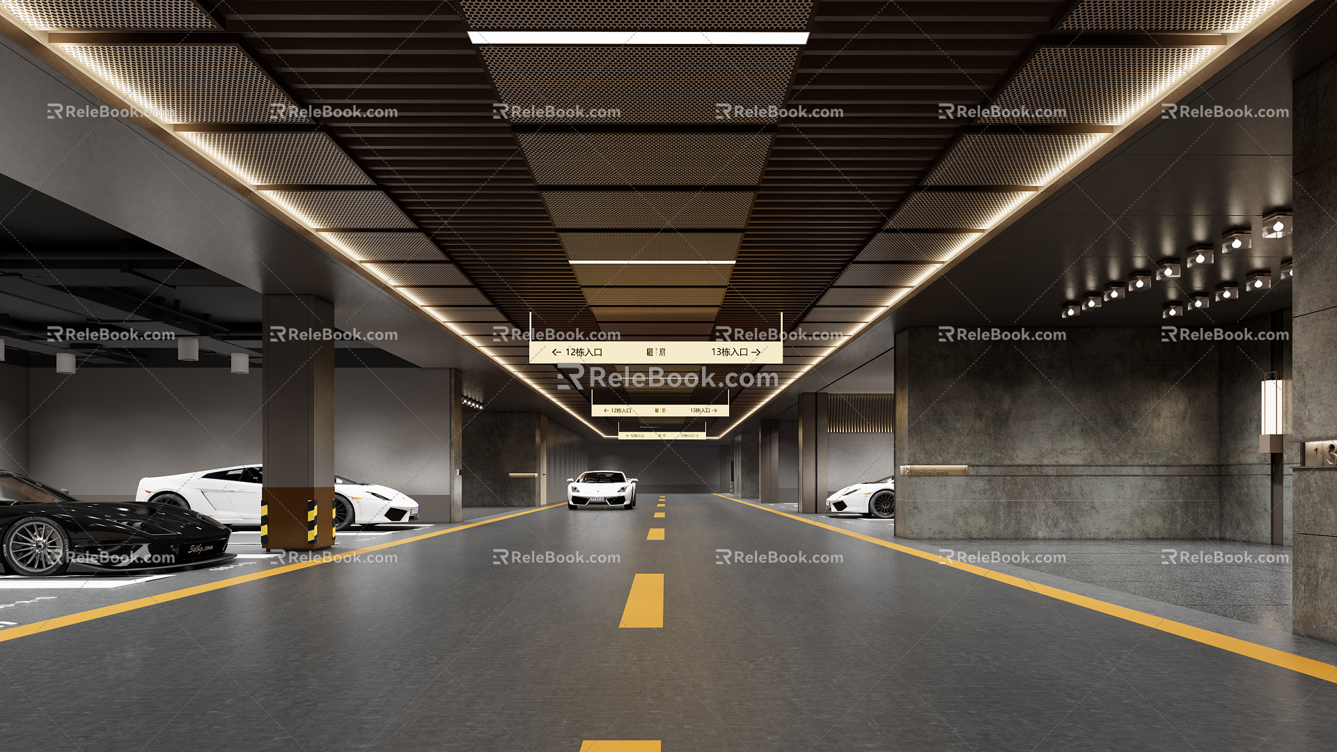 Underground Parking Modern Parking 3d model