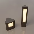 Modern Outdoor Garden Lights With Triangular And Rectangular Black Housing And Bright LED Illumination 3d model