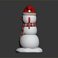 Snowman Character With Red Santa Hat Scarf Gloves And Candy Cane