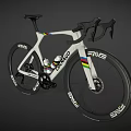 White Colnago Road Bicycle With Colorful Stripes And ENVE Wheels