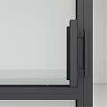 Modern Hinged Door With Black Frame And Glass Panel For Interior Design