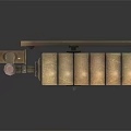 Old Fashioned Brass Radiator With Vertical Fins And Vintage Heating Design