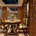 Luxury Classic Wine Cellar With Wooden Racks And Starry Ceiling