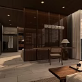 Modern Hotel Guest Room Interior With Comfortable Bed Wooden Furniture Ambient Lighting And Scenic Window View