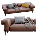 Gianfranco double sofa leather sofa 3d model