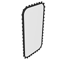 Rectangular Decorative Mirror with Black Zigzag Frame and Smooth Reflective Surface