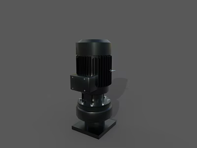 Black Industrial Electric Motor With Base Heat Sink And High Efficiency For Industrial Use 3d model