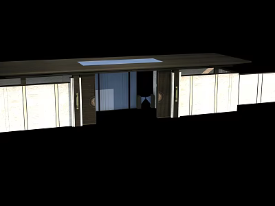 Modern Entrance Gate Design With Flat Roof Side Walls And Sleek Panel Details 3d model