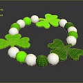 Elegant Green Clover Charm Bracelet With Green And Silver Beads Design