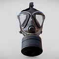 Fire Safety Gas Mask with Skull Pattern Design and Black Filter Canister for Emergency Protection