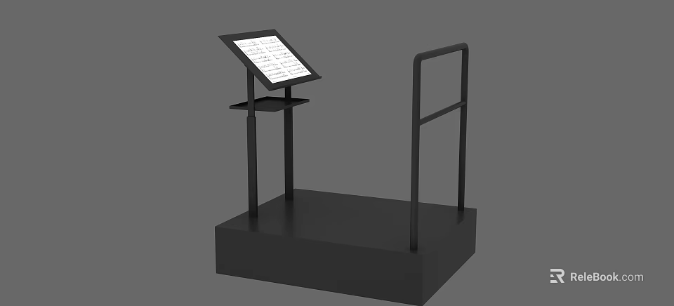 Modern Commercial Equipment With Black Base Tilted Display Screen And Side Armrest Structure 3d model