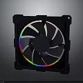 Modern Computer Cooling Fan With RGB Lighting And Black Frame Design 3d model