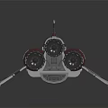 White and Red Fighter Jet With Dual Engines Transparent Cockpit And Wing Structure
