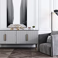 Light Luxury Side Cabinet Side Cabinet Single Sofa Combination 3d model