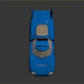 Blue Vintage Race Car With Rear Wing And Number 53 Design