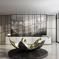 Modern Front Desk Sales Office Reception Front Office Front Desk 3d model