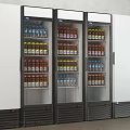 Organized Refrigerator Interior with Neatly Arranged Bottled Drinks on Shelves and Colorful Caps