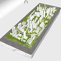 Commercial Equipment Urban Planning Display Model With Building Structures And Green Areas
