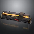 Vintage Railroad Court Line Model Train Locomotive with Black Yellow and Red Details