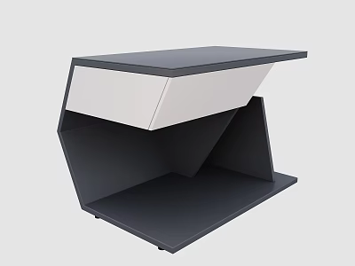 Modern Geometric Chest of Drawers with Open Shelf and Two Tone Finish 3d model