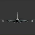 Light Blue US Air Force Aircraft With Four Engines And Reflective Surface