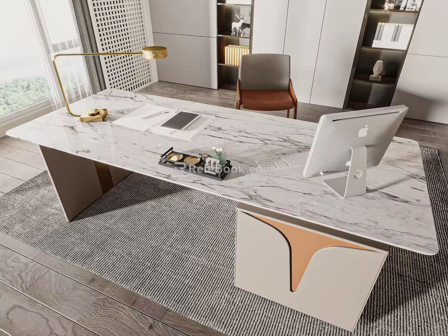 Modern Desk Chair Desk 3d model