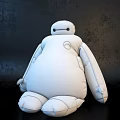 Big White Round Plush Doll With Friendly Face And Soft Stuffed Design 3d model