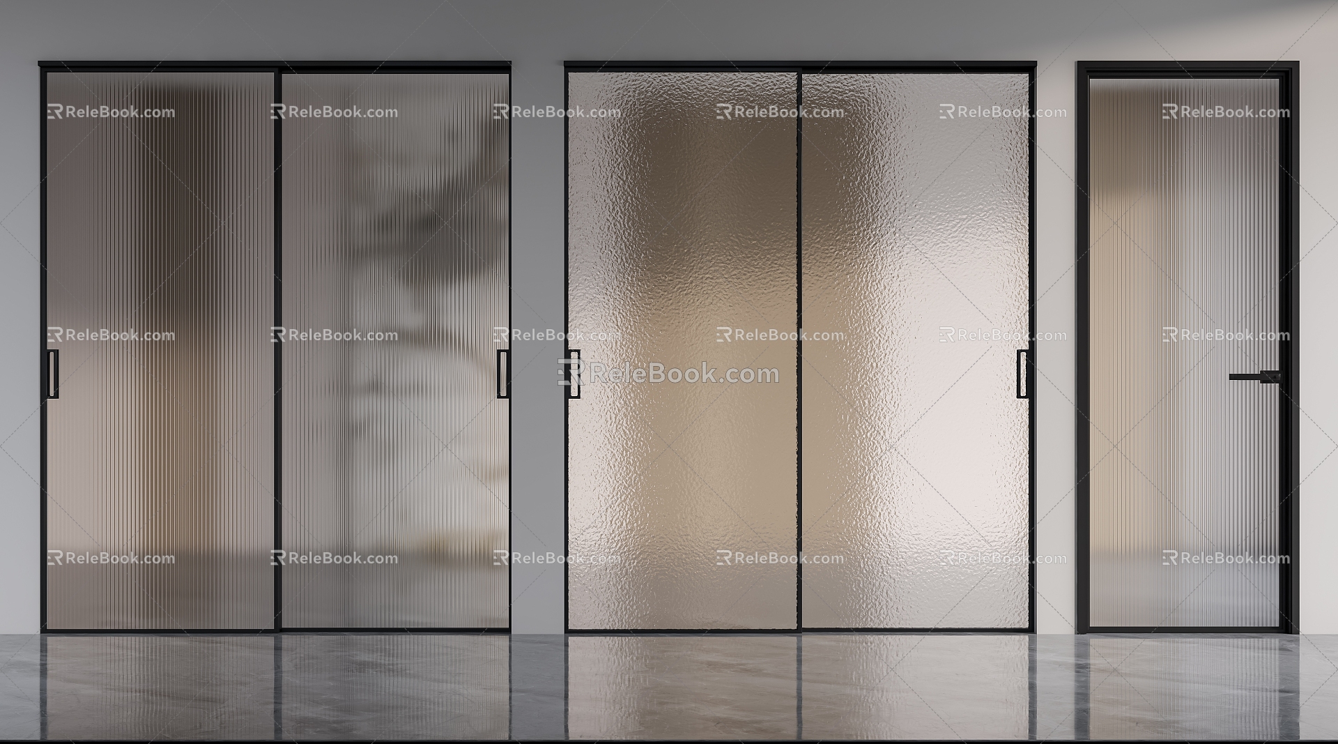 sliding door glass door kitchen and bathroom door changhong glass door frosted glass door kitchen door toilet door 3d model