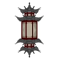Traditional Chinese Style Pendant Lanterns With Intricate Carvings Red Wooden Frames And Classic Lattice Designs