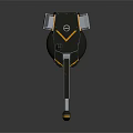 Futuristic Sci Fi Weapon With Black And Yellow Design Long Barrel And Support Base 3d model