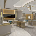 Elegant Jewelry Store Interior Design With Luxury Display Cases Gold Accents And Marble Flooring
