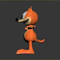 Orange Cartoon Fox Character With Big Eyes And Outstretched Arms