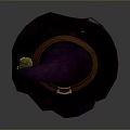 Purple Witch Hat With Brown Belt Metal Buckle And Small Decoration