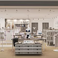 Modern Stylish Clothing Store Interior With Mannequins Clothing Racks And Bright Lighting