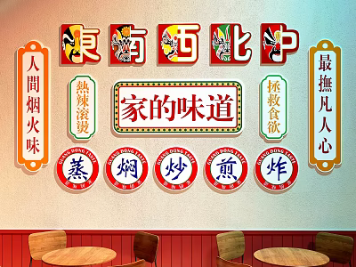 Restaurant wall decoration painting fire shop wall decoration painting national tide decoration painting 3d model